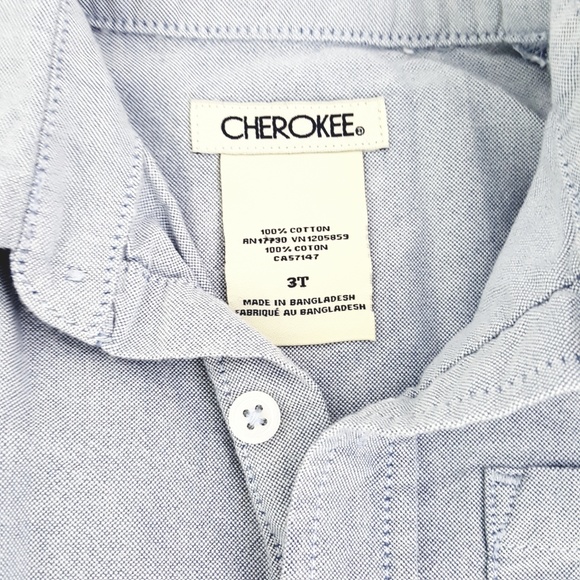 3/$30 // Cherokee Blue Cotton Toddler Oxford Shirt - Picture 7 of 8